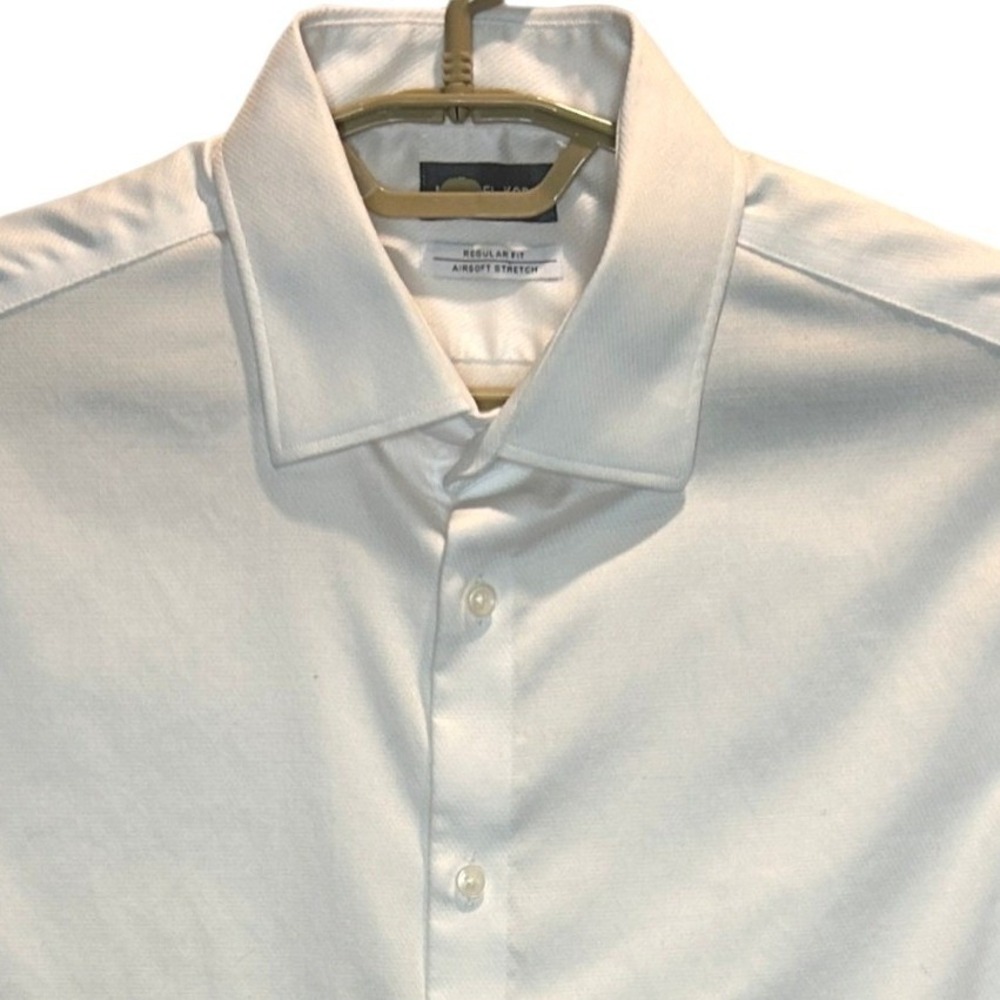 Michael Kors Dress Shirt 16.5 36/37 Men's White Airsoft Stretch Regular Fit
